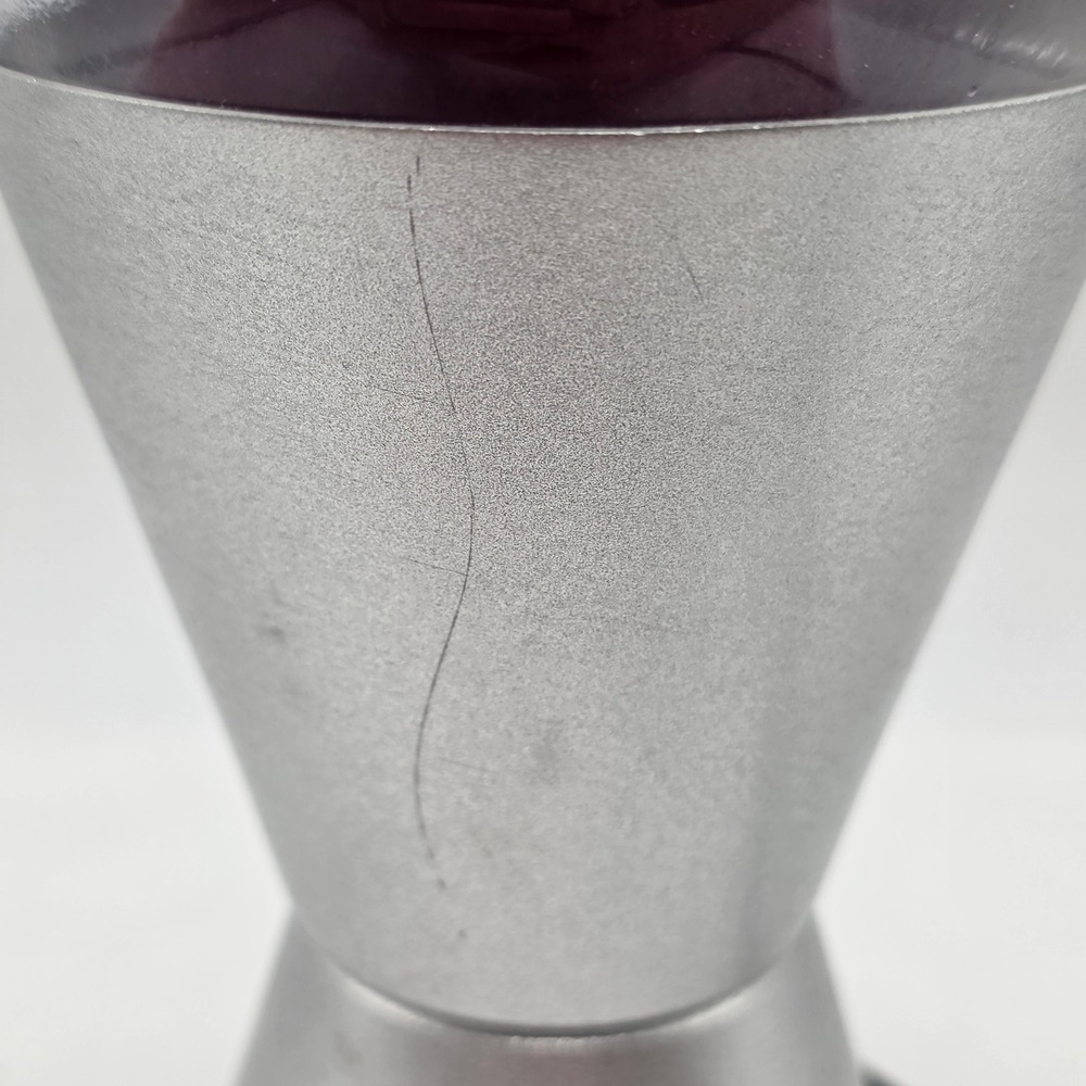 Lava Lite Motion Lamp Ruby Red Wax Silver Base Retro Mid Century Modern Decor - Picture 12 of 14